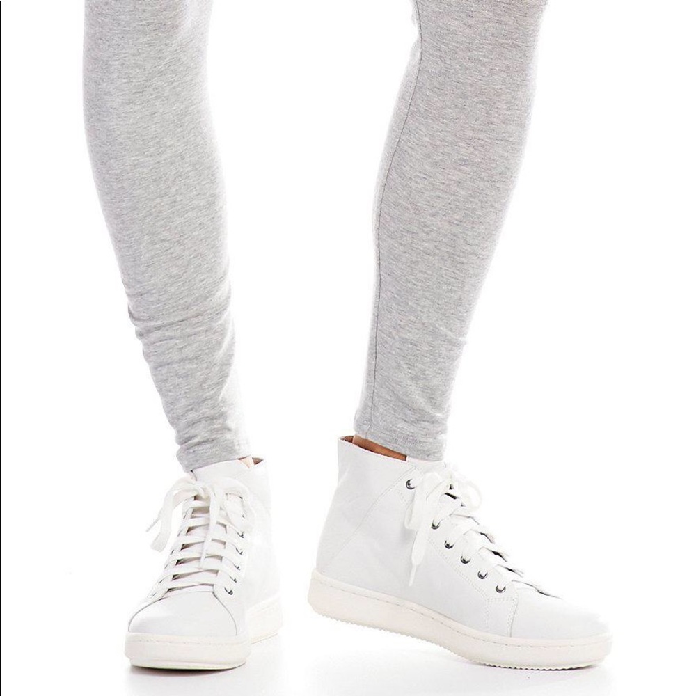Eileen Fisher White Leather High Top Sneakers